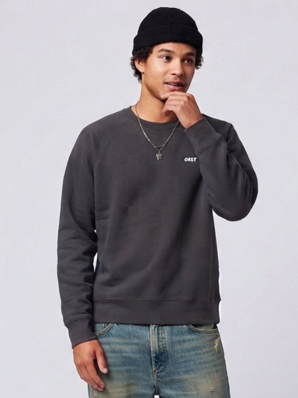 OBEY Mens Crewneck Sweatshirt Olive Green Streetwear Casual Grunge Skate Small